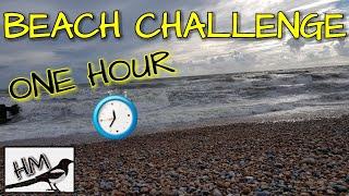 1 HOUR BEACH METAL DETECTING CHALLENGE . BEACH DETECTING UK 2018